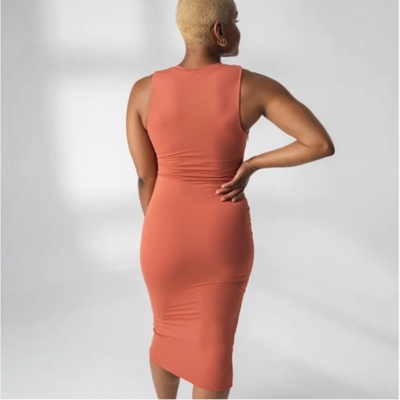 Vitality Balance Athletica Sunstone Pink Ivy Sleeveless Bodycon Midi Dress Large - Picture 3 of 14